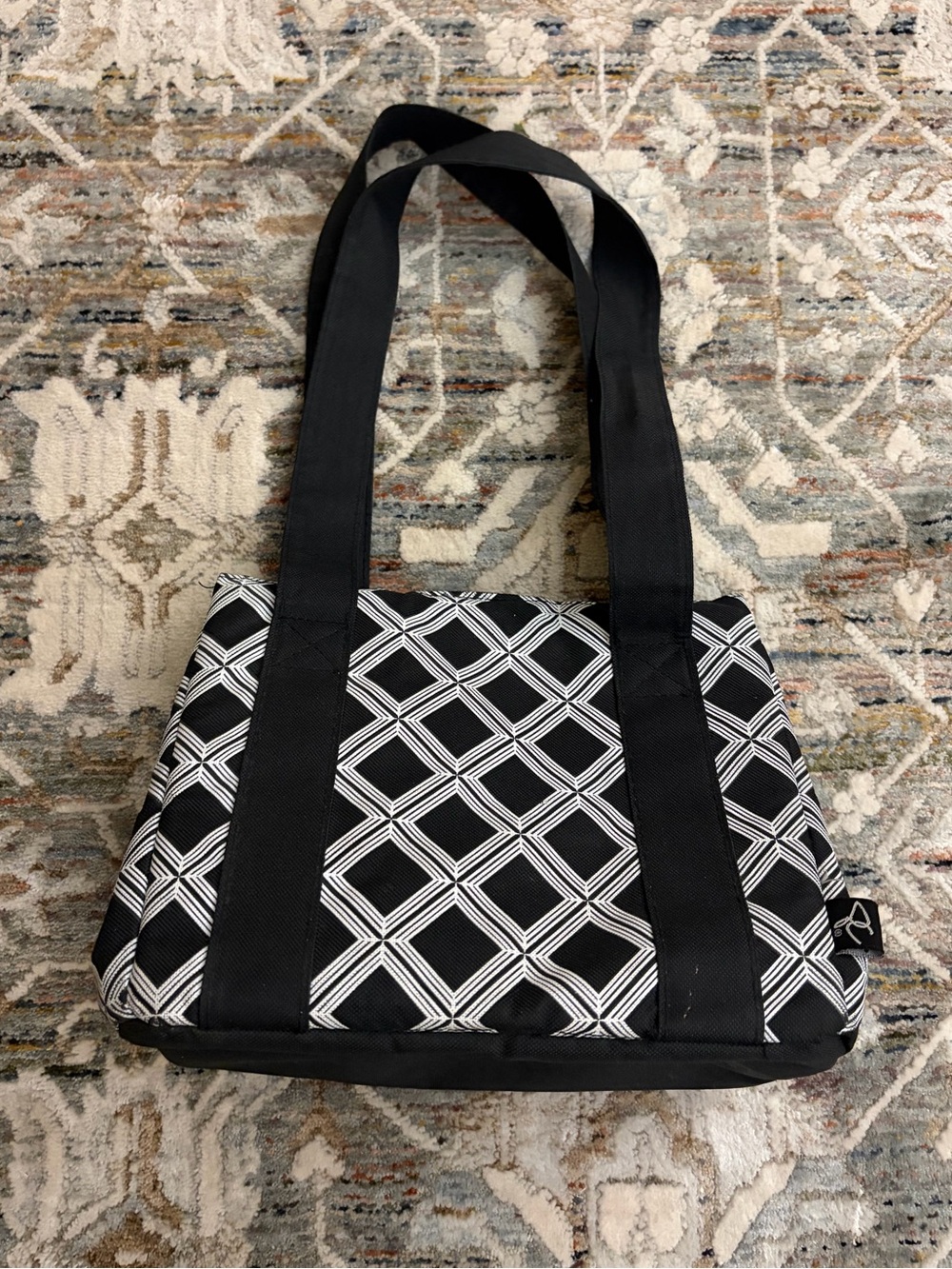 Black and White Patterned Lunch Bag